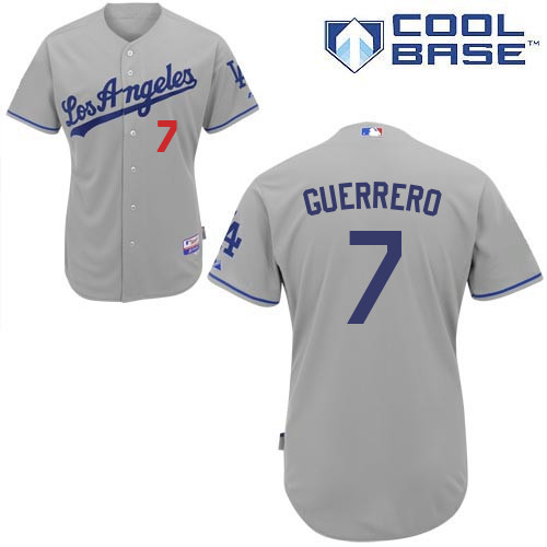 Alex Guerrero #7 Youth Baseball Jersey-L A Dodgers Authentic Road Gray Cool Base MLB Jersey